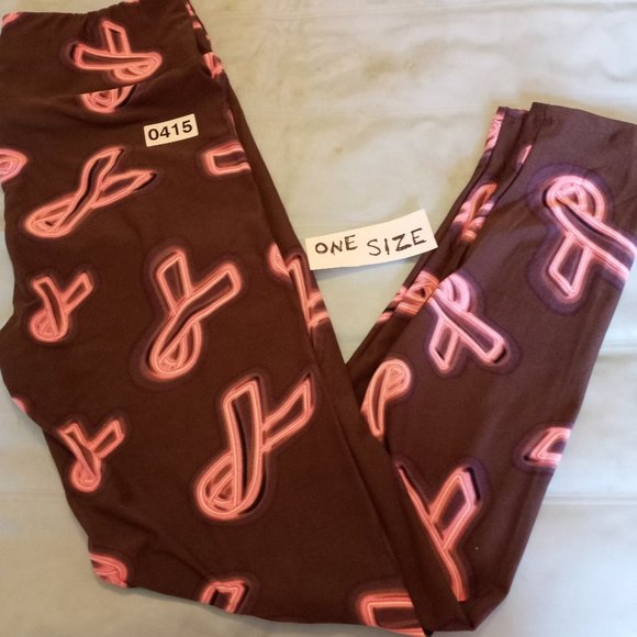LuLaRoe BCA Pants - NEW LuLaRoe OS Breast Cancer Awareness Leggings